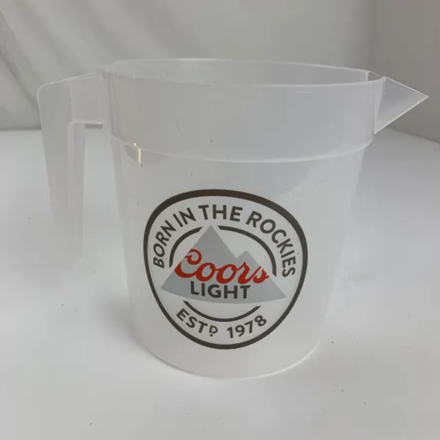 Coors Light Clear Plastic Beer 6" Pitcher