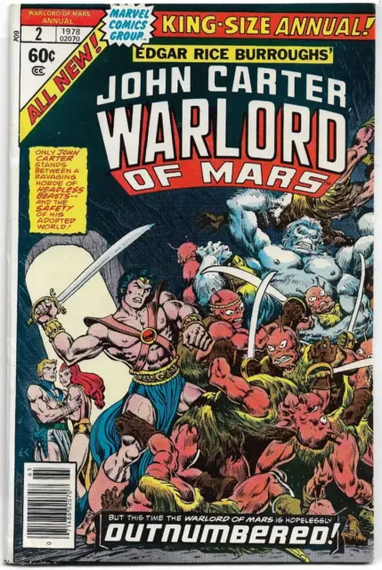 John Carter Warlord Of Mars Annual#2 Vf/Nm 1978 Marvel Bronze Age Comics