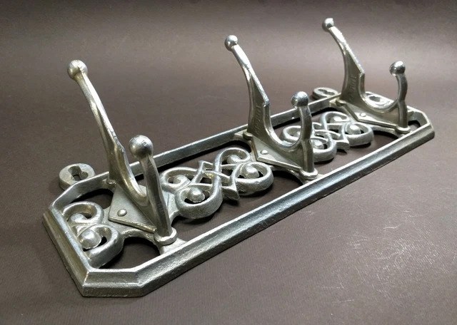 Old Triple Primitive Bracket Hook Hanger Architectural Metal Decorative Hardware