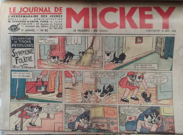 Le journal de MICKEY avant guerre 3ème année n°82 du 10 mai 1936-