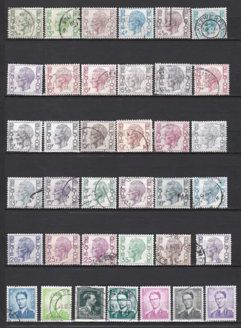 37 timbres de BELGIQUE  SERIES COURANTES Oblitéré  très bon état idem photo