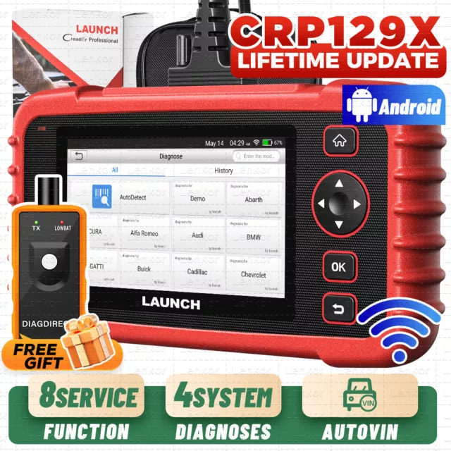 2024 Launch CRP129X OBD2 Car Scanner Engine SRS ABS SAS TPMS EPB Diagnostic Tool