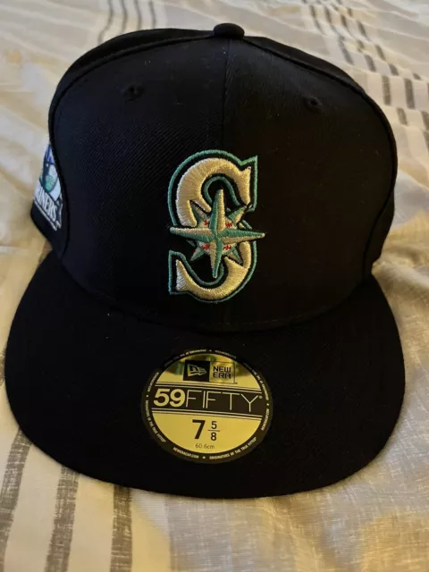 New Era Seattle Mariners 59FIFTY Fitted Hat 30th Anniversary Patch 7 5/8 New!