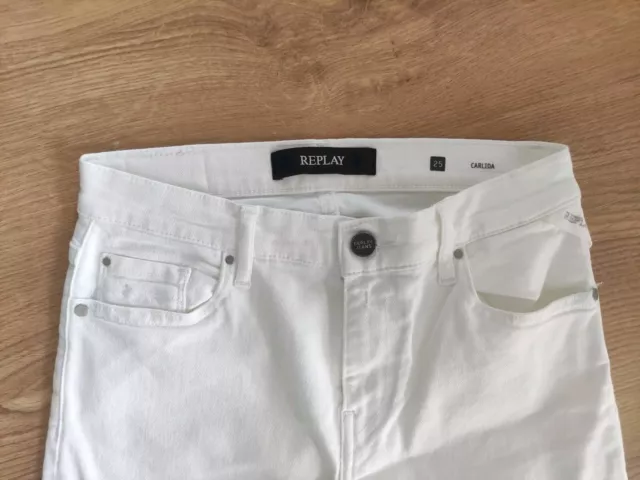 Jeans Hose Replay, Weiß, Größe XS/W25, Model: Carlida, Neuwertig