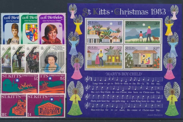 LR50167 St Kitts royalty christmas holidays fine lot MNH