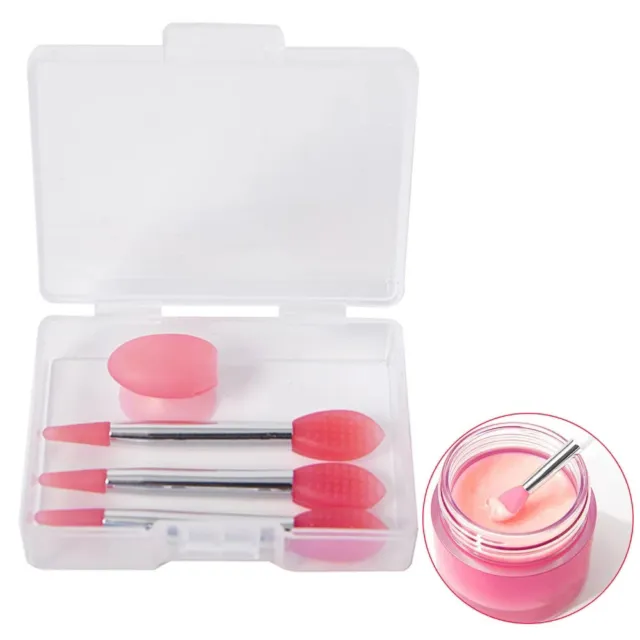 NEW Silicone Lip Balms Lip Mask Brush with Sucker Dust Cover Makeup Applicator