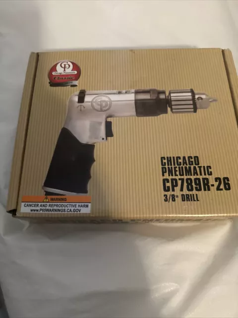 3/8" Reversible Air Power Drill 2600 RPM Keyed Chuck CP789R-26 Chicago Pnuematic