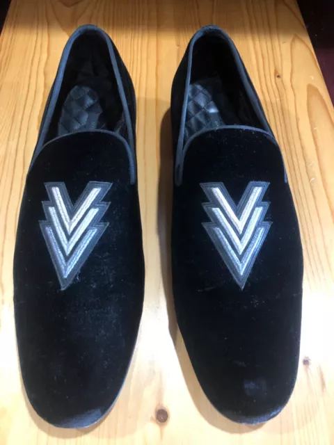 LOUIS VUITTON Auteuil line Loafers Dress shoes Navy Velvet 1A32RS