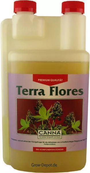 CANNA Terra Flores (NPK 2-2-4) 1 L Blütedünger für den Anbau auf Erde Grow