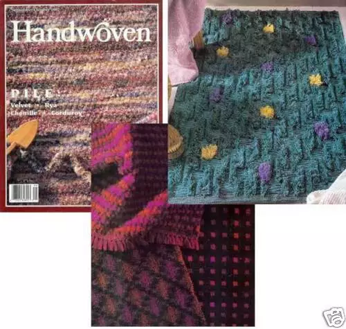 Handwoven magazine sept/oct 1992: rosepath, overshot, rug, ornaments, cat +