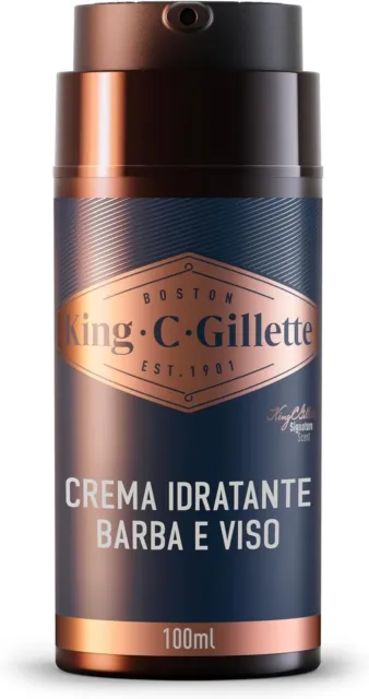 King C. Gillette CREMA IDRATANTE VISO E BARBA, Ammorbidisce La Pelle E La Barba
