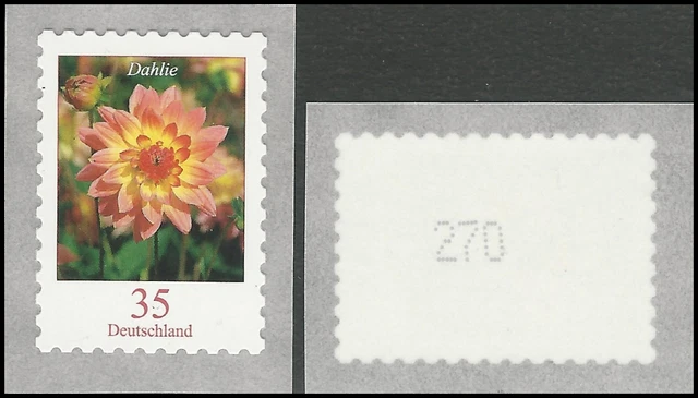 Dahlie 35 Ct. postfrisch skl. aus 500er-Maxirolle - EZM, Streifen - Mi.Nr. 2514