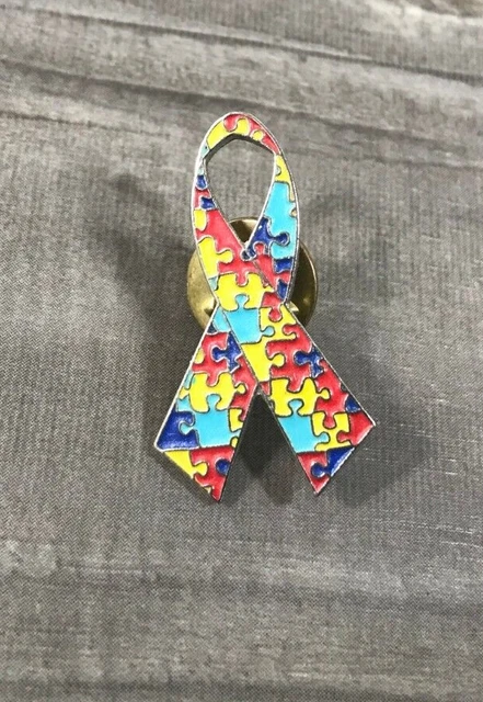 Autism Awareness Puzzle Ribbon Lapel Hat Shirt Jacket Vest Backpack Bag Pin