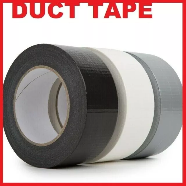 White Silver Black Red 48Mm X 50M Duck Duct Gaffa Gaffer Waterproof Cloth Tape 3