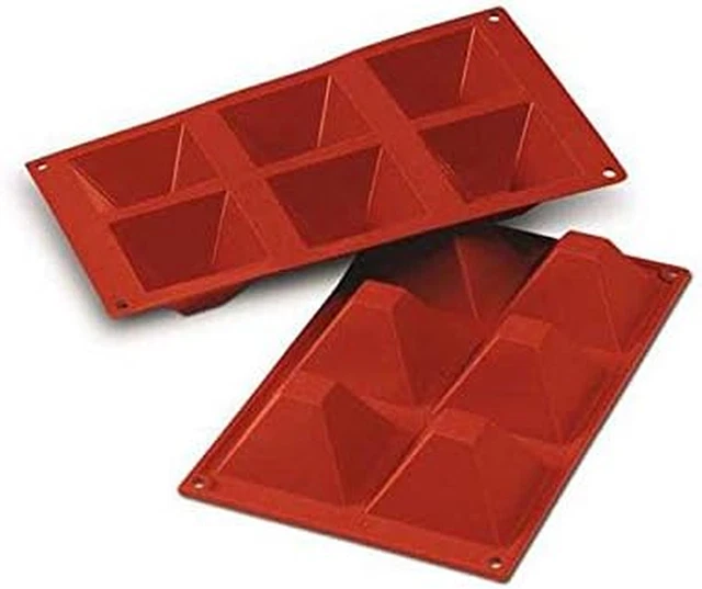 SF007 PIRAMIDI Stampo in Silicone 71X71 H 40 Mm, Rosso, L