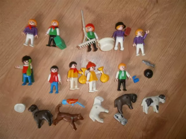 alt Playmobil 15 x Stück Figuren Puppenhaus Geobra Figuren Tiere  Kinder Rarität