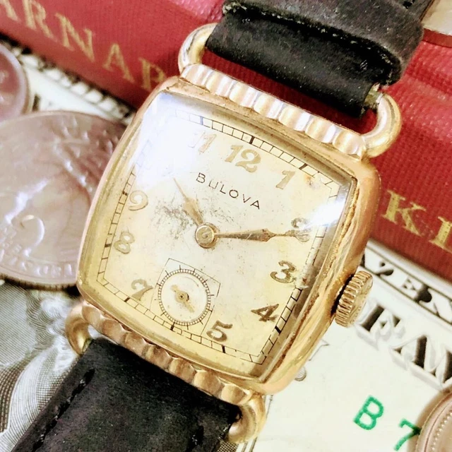 Montre Mécanique Ancienne à Remontage - Design 'montoise', Boîtier Doré, Cuir, Occasion