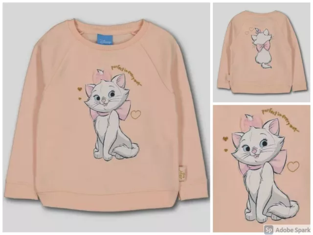 Disney Aristocats Marie Girls Pink Sweatshirt  4-5 or 5-6 years. BNWT