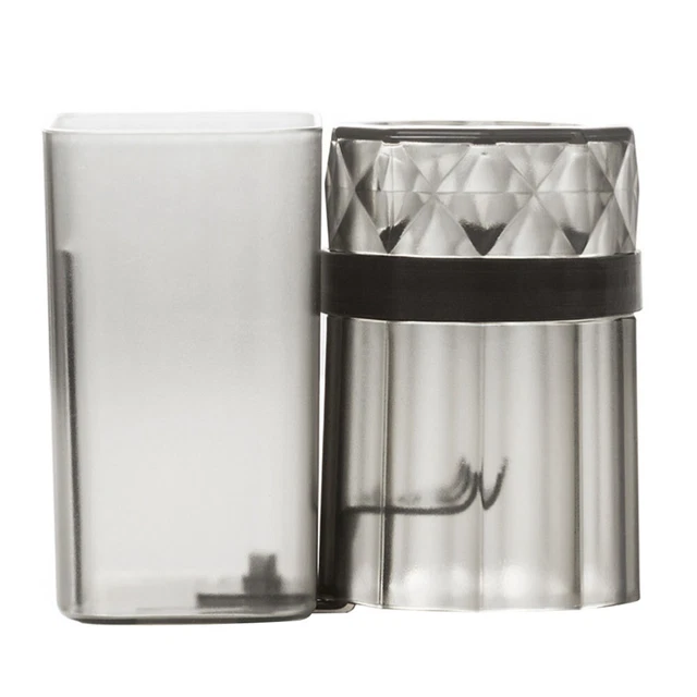 Soporte de aspiración antipolvo de pasta de dientes con taza para encimera de baño (negro claro)