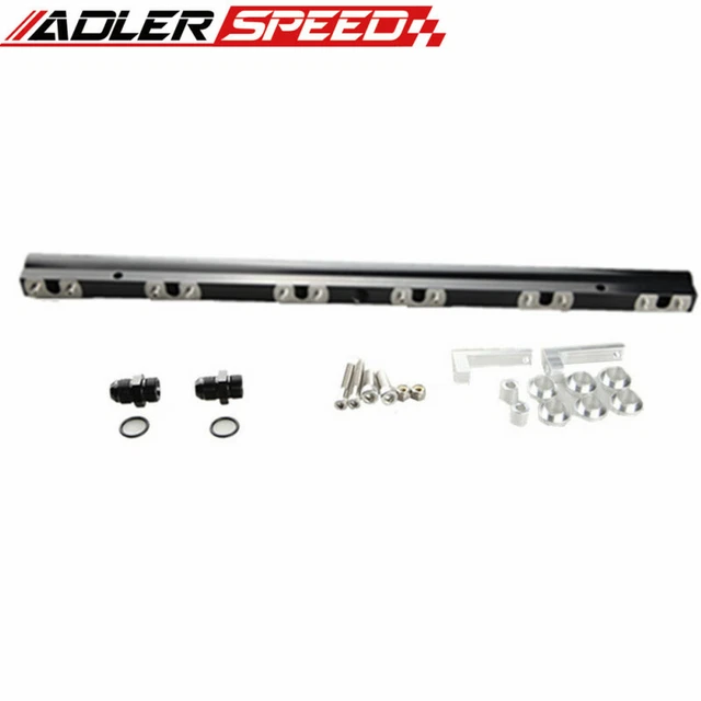 For Supra Mkiv Turbo 2JZ-GTE Billet Fuel Rail Injector Adapter Kit Black