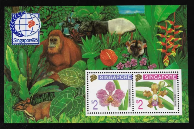 SINGAPORE 1995 Orchids (5th issue) Miniature Sheet NHM SG MS797