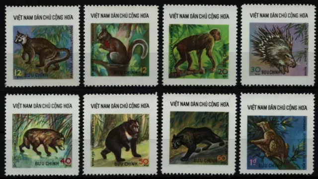 Vietnam 1976 - Mi-Nr. 843-850 (*) - ohne Gummi verausgabt - Wildtiere