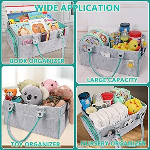 Baby Diaper Caddy Organizer for Boy or Girl Large Nursery Storage Bin Basket