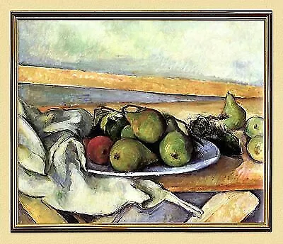 IMPRESSIONISMUS Paul Cezanne STILLLEBEN MIT TELLER UND BIRNEN AUF LEINWAND 72