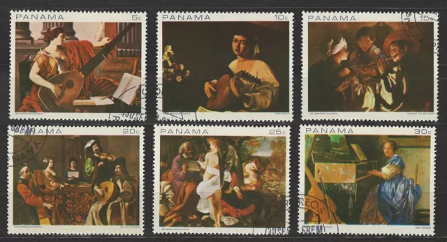 Panama, Gemälde Musik, gest., 1968, MiNr. 1087-1092