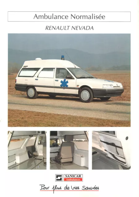 Catalogue brochure Renault 21 Nevada (break) ambulance Sanicar c. 1988 INT