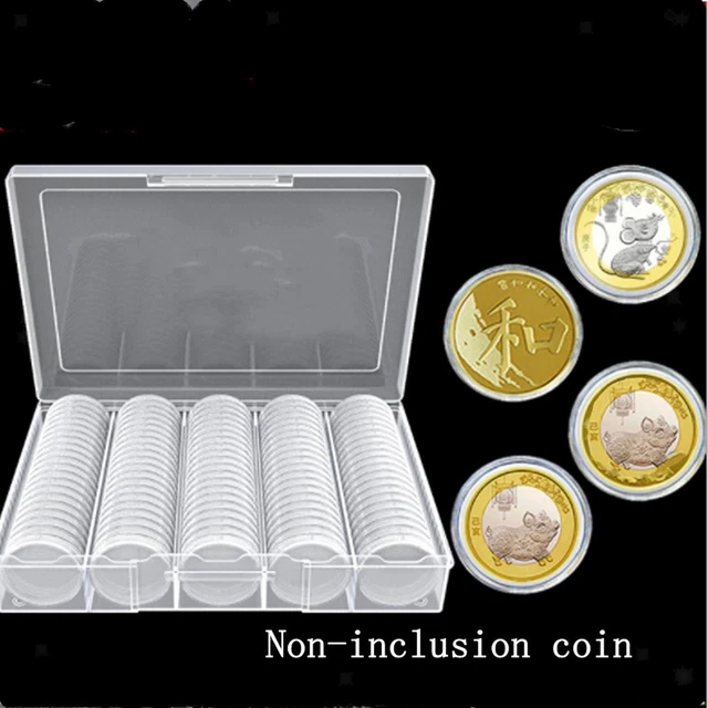 100Pcs Clear  Display  Holders w/  Collect 27mm