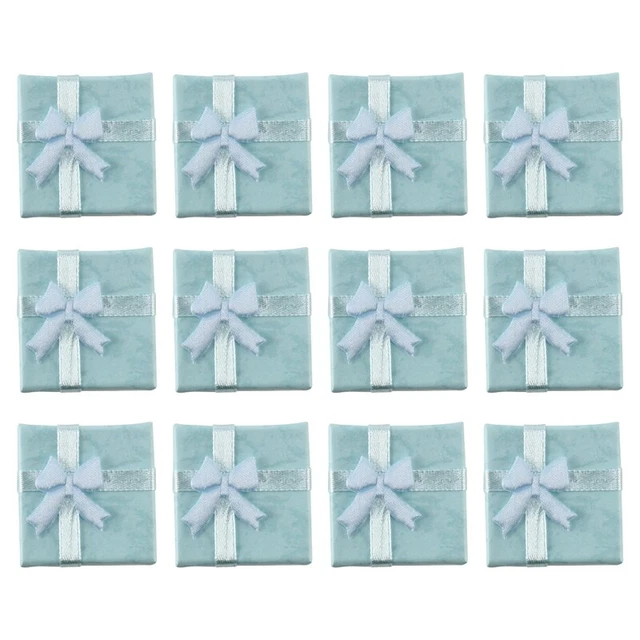 4X(12Pcs Blau Schmuck  Ohrringe Armreif Geschenkboxen Cute Small Gift Box N3G22)