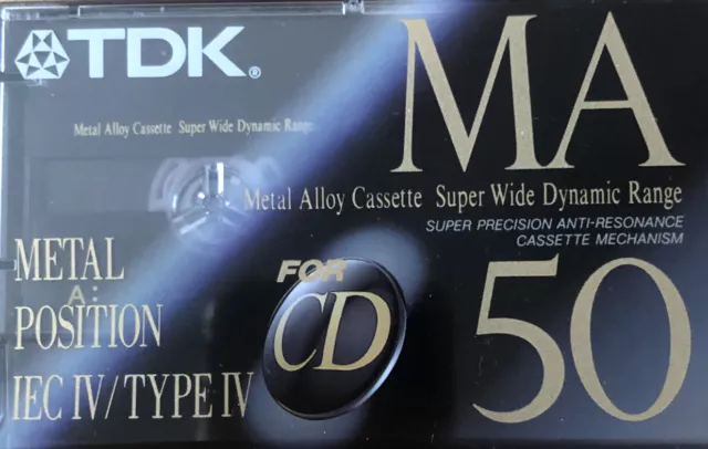 1x TDK MA 50 Metal Leer Kassette Typ IV Tape Sealed Neu OVP Rare