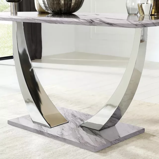 Peake black marble and chrome dining table deals
