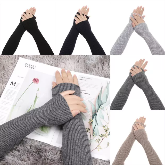 Sleeves Long Gloves Fingerless Gloves Fingerless Mittens Cashmere Blend Knitted