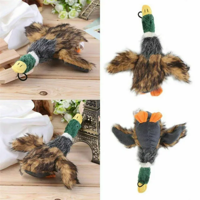 Funny Pet Dog Puppy Squeaky Duck Squeaker Plush Mallard Sound Play Chew Toy NEW