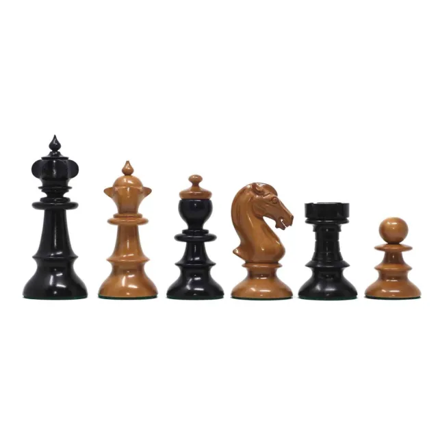 The Austrian Coffehouse Series Luxury 4" Chessmen in Antiqued Boxwood & Ebony 2