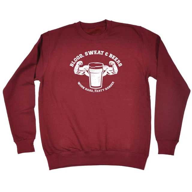 Blood Sweat And Beers Gym - Felpa Maglione Novità Top Funny Maglione