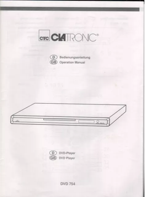 Clatronic DVD 754 [Bedienungsanleitung] (gebraucht)