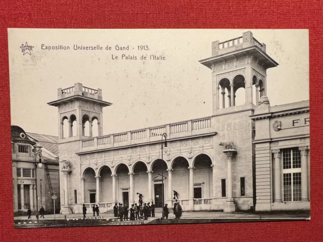 Cartolina - Belgio - Exposition Universelle de Gand 1913 - Le Palais de l'Itale