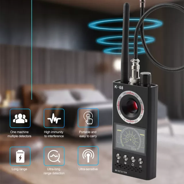2023 K68 Anti-Spy Scanner Detector RF Camera GSM Audio Bug Finder Signal Tracker