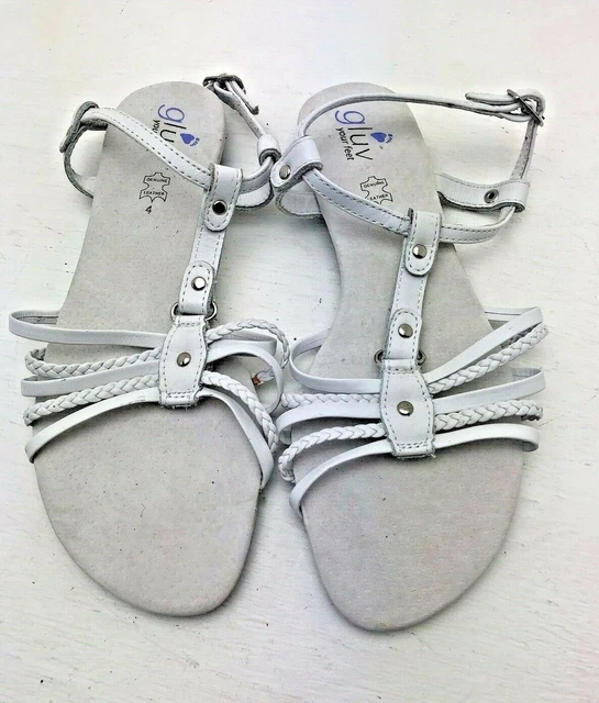 GLUV LADIES WHITE pair of Sandals Shoes size UK 4 by Gluv your