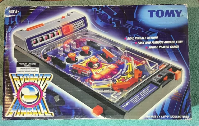 Tomy Atomic Pinball Arcade Action Battery Powered Machine Original Box Vintage