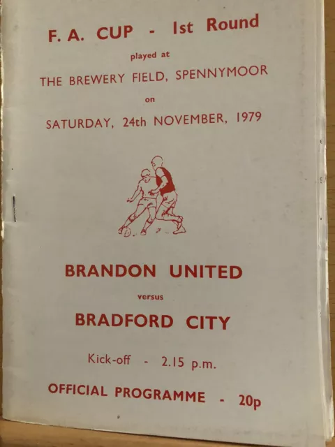 Brandon United v Bradford City 79/80 FA Cup 1  at Spennymoor.