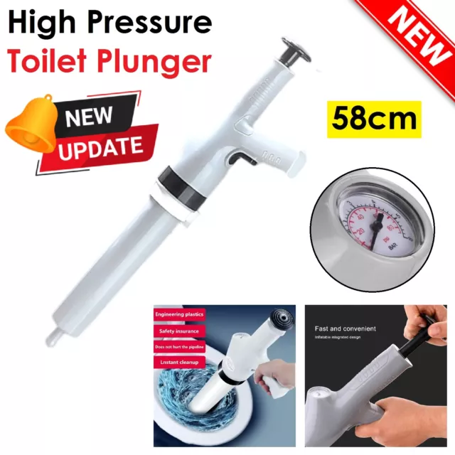 Toilet Plunger Air Drain Blaster Compressed High Pressure Pump Sink Pipe Cleaner