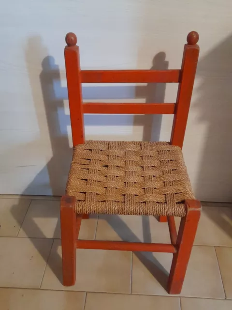 Sedia sediola in legno vintage per bambini - alta 29 cm - anni '70