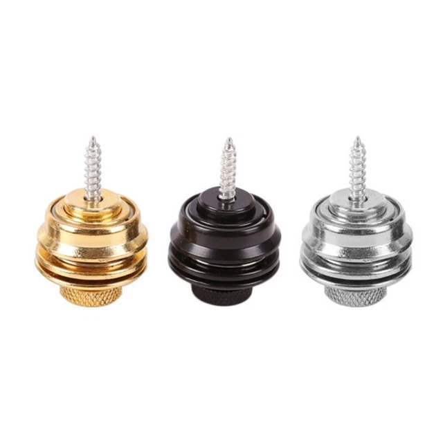 Guitar Strap Locks Buttons Metal End Pins with Mounting Screws for Guitar Bass