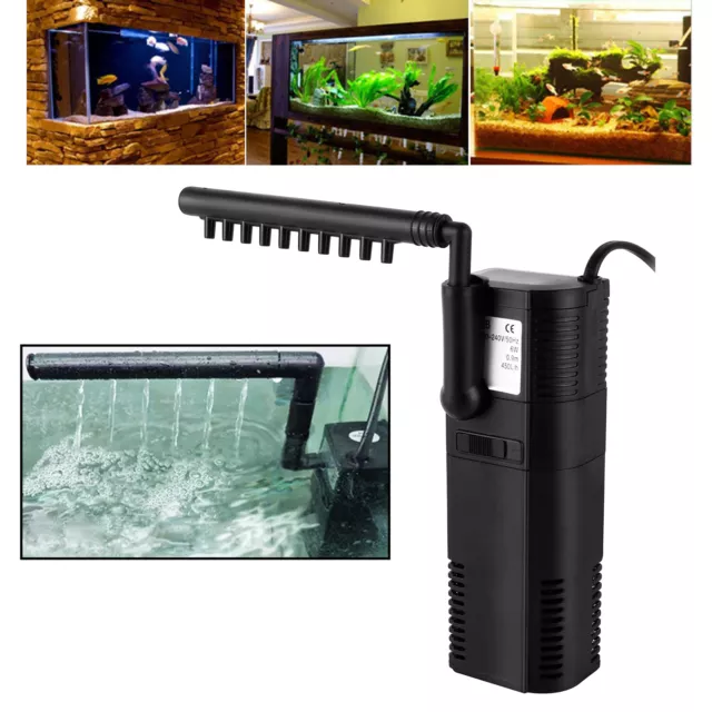 450 L/H Aquarium Filtre Intérieur Pompe pour Jusqu'À 60 Litre 6W