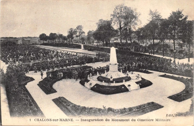 CHALONS-sur-MARNE FRANCE-INAUGURATION du MONUMENT du CIMETIERE MILITARY POSTCARD
