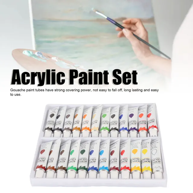 24 Color Gouache Tube Set 12ml Acrylic Paint Set With Color Card Accessories GS0